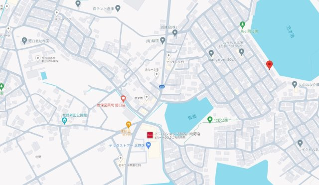 加古川市野口町北野　土地の地図|野口北小学校、陵南中学校のエリアです。