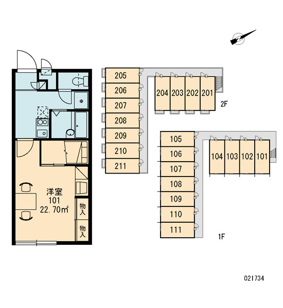 レオパレスロータスの区画図|画像3