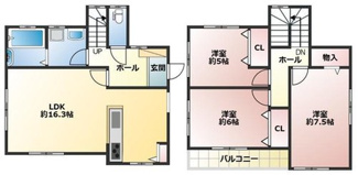 【間取り】 | 加古川市加古川町中津　築浅一戸建て | 1980万円、3LDK、土地面積77.39㎡、建物面積88.19㎡ 全居室収納がありお部屋が片づく3LDK♪