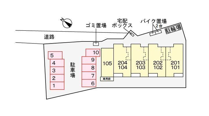 ルミエールの駐車場