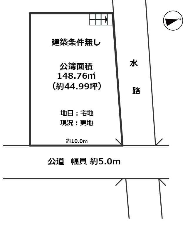 高島市新旭町藁園44坪土地の土地図