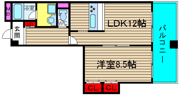 ゼフェロス南堀江の間取り