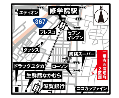 【地図】 | 一乗寺西浦畑町　新築戸建【分譲2区画】