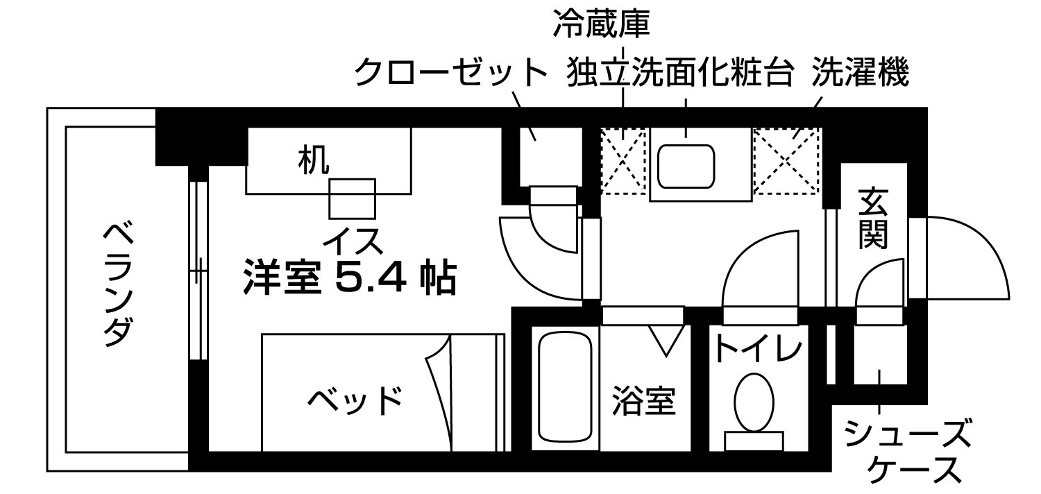 S-RESIDENCE京都竹田 dormitoryの間取り|代表的な間取りです