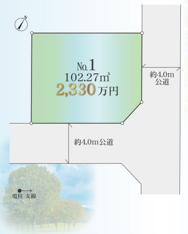富士見市諏訪　建築条件なし売地　東武東上線『鶴瀬駅』徒歩18分　【諏訪小学区】の土地図