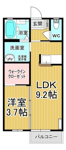 【間取り】 | グレースヒルB | 単身者専用の1LDKです♪