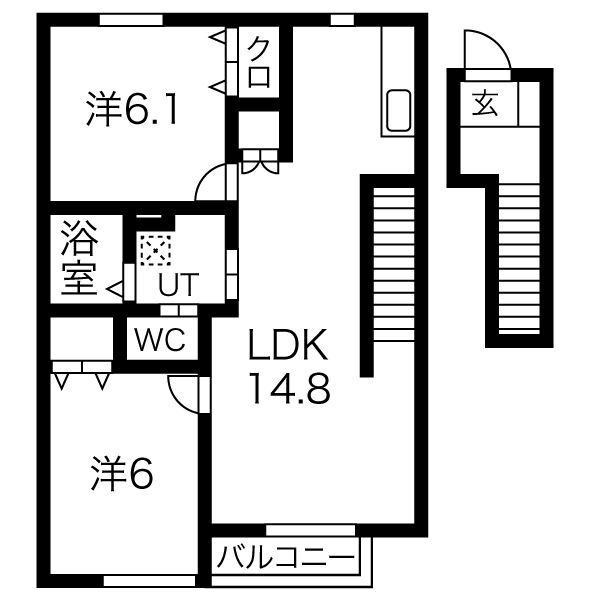 Mayfairの間取り|※別号室の間取りになります。