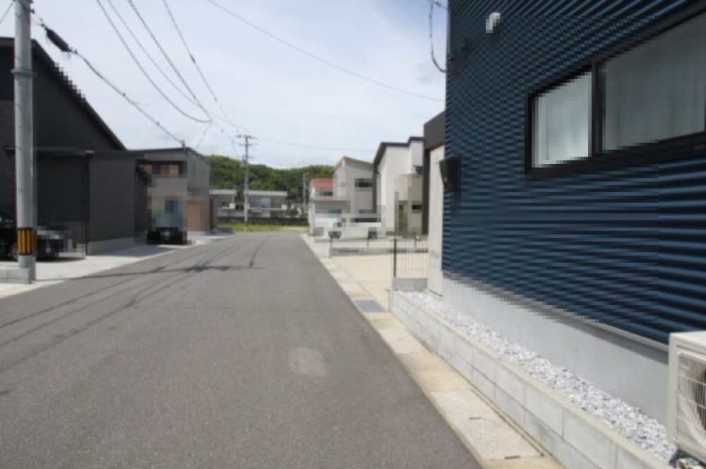 南国市元町　中古戸建　（築浅物件）の前面道路含む現地写真