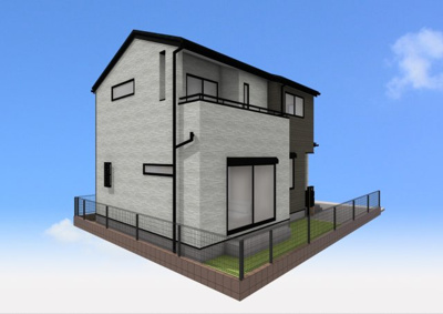 【外観パース】 | レイエスタウン咲が丘Ｄ棟 | 南西側