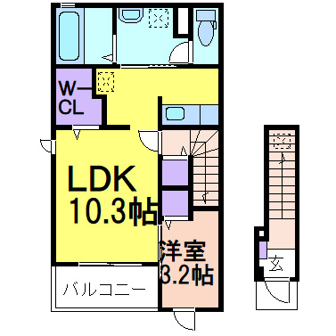 緑町3丁目アパートの間取り|掲載写真は同建物・反転タイプのお部屋です。現況優先といたします。