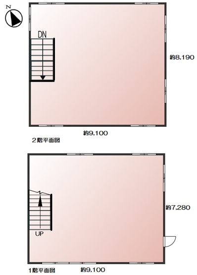 【間取り】 | 笹目４丁目貸店舗 | １～２階　