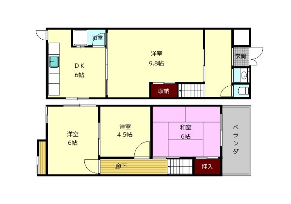 南田原町貸家の間取り