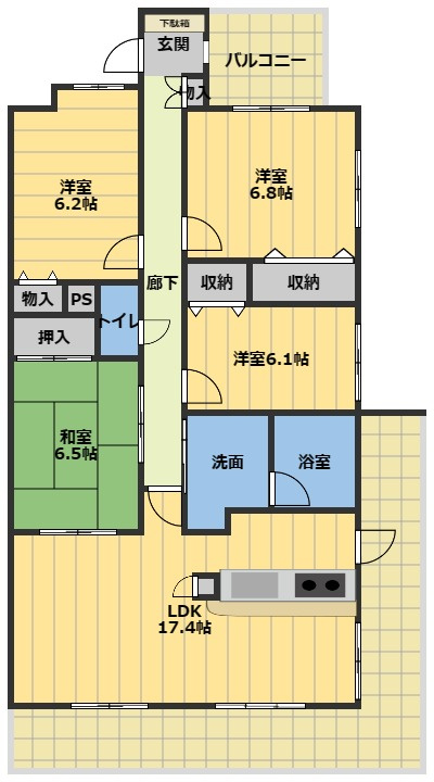 サンマンションアトレ津ヒルズの間取り