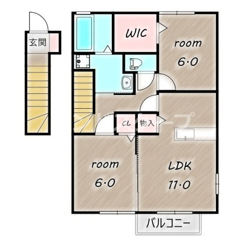コンフォート　Ａの間取り|高崎、前橋、伊勢崎エリアのお部屋探しはエンドスケープまで！お客様の理想お聞かせ下さい♪