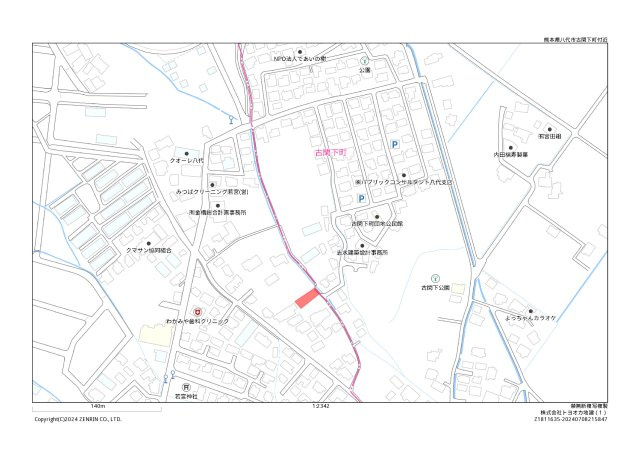 古閑中町土地の地図
