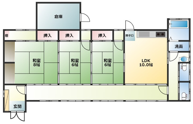 【間取り】 | 糒平屋戸建