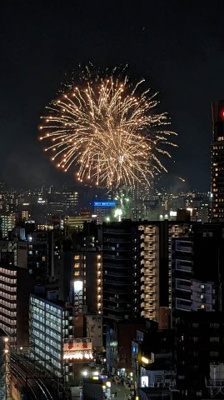 【展望】 | キングマンション天神橋Ⅰ | お部屋から天神祭りの花火がご覧いただけます♪
