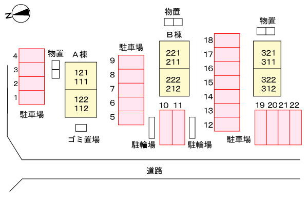 リッチオークヒルズ　Ｂの駐車場|駐車場