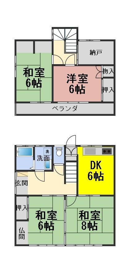 ６３２２７　岐阜市下川手中古戸建ての間取り