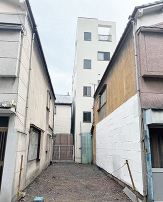 台東区松が谷３丁目の売地の前面道路含む現地写真