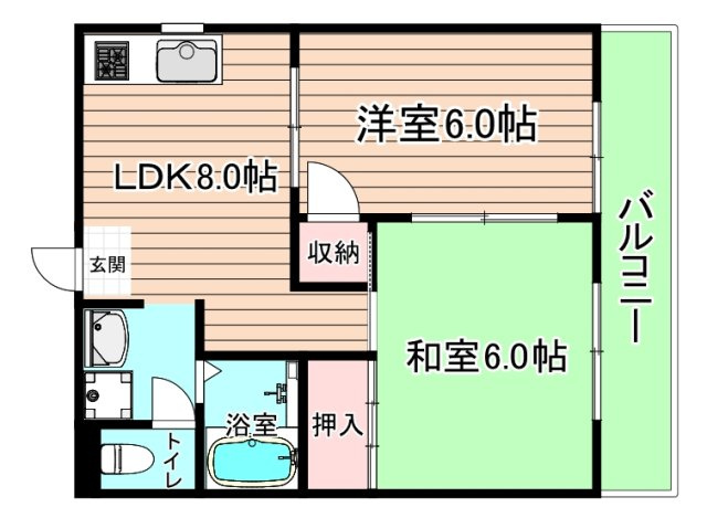 大阪市都島区友渕町２丁目の賃貸マンションの間取り