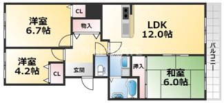 【間取り】 | メービウス妙法寺