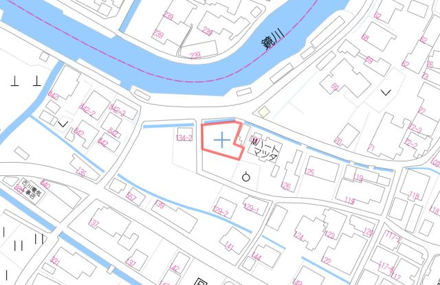 鏡町内田　売土地の地図