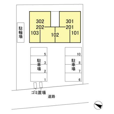 メルヴェイユおおたかの森Ⅱの区画図