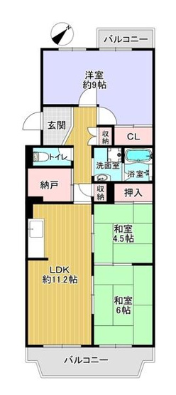 【間取り】 | オリーブハイツ枚方長尾　4号棟