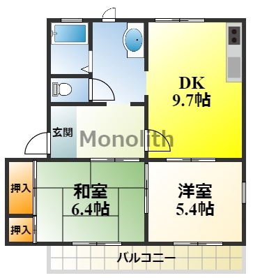 坂の久保ハイツD棟の間取り
