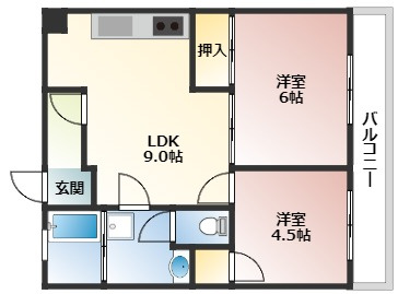 広島市西区草津東１丁目の賃貸マンションの間取り