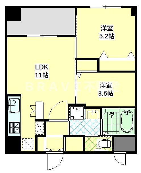 サンブライト今里 BRAVI不動産の間取り