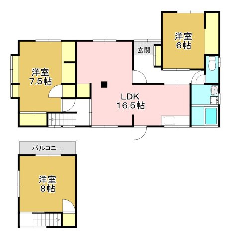 直方市大字中泉の一戸建ての間取り