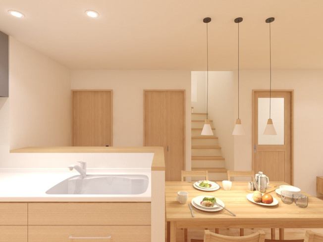 【完成予想図】 | 【NEXT‐STEP HOME】◆ネクスタウン惣利◆春日市惣利５丁目に分譲地登場！ | ◆キッチン横にダイニングテーブルを並べることができる人気のスタイル◆