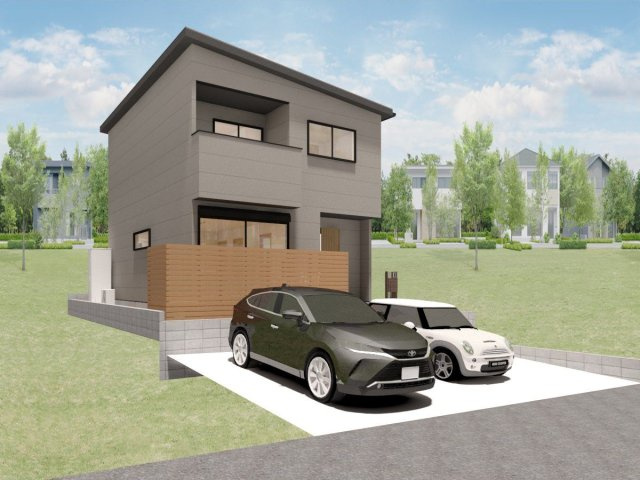 【外観パース】 | 【NEXT‐STEP HOME】◆ネクスタウン惣利◆春日市惣利５丁目に分譲地登場！ | ◆南側に面しているので、日当たり・風通し良しです◆