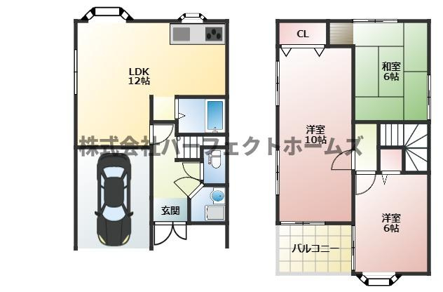 藤阪元町3丁目戸建　賃貸の間取り