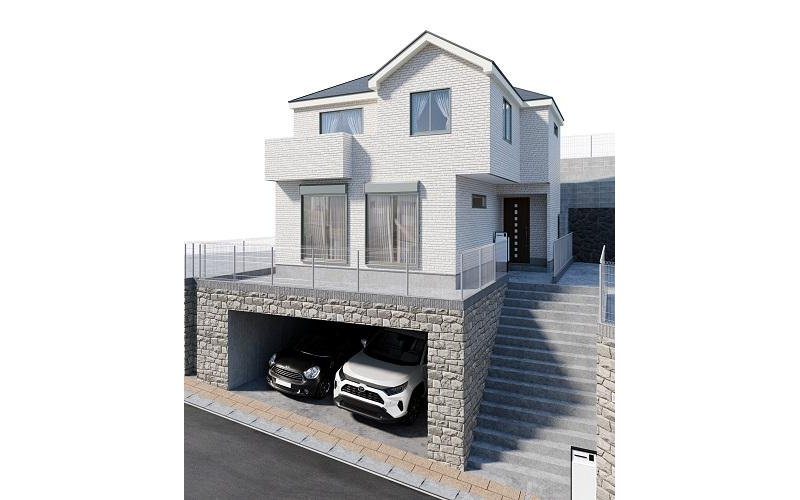 【横浜市保土ケ谷区星川1丁目21全3棟新築戸建て】★仲介手数料無料★（星川小学校・保土ケ谷中学校）の外観パース