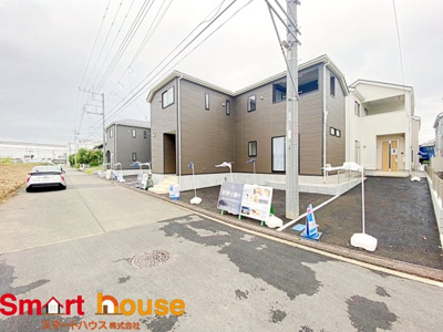 【外観】 | 日野市石田　2期　新築全6棟　 | オシャレな外観は、人の目を引くだけではなく自慢したくなりますね！植木を置いたりアレンジは、自由です。自分の好みに仕上げましょう♪