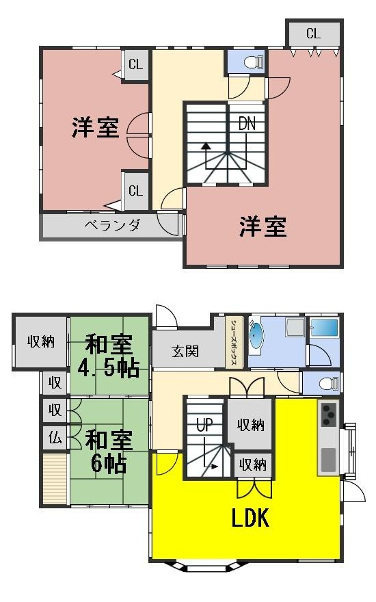 ６３４０３　岐阜市粟野西５丁目中古戸建ての間取り