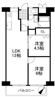 【間取り】 | ローズコーポ千里C棟