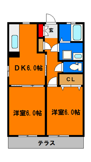 【間取り】 | にふてぃはうす　3 | 角部屋という事もあり窓が多い！