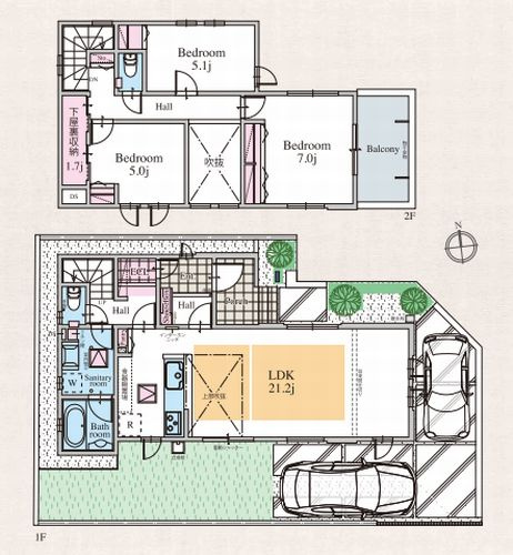 【間取り】 | 【仲介手数料０円】秦野市今泉　新築一戸建て　全20棟 | 4号棟【仲介手数料０円】秦野市今泉　新築一戸建て　全20棟
