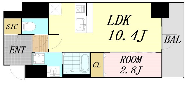 大阪難波Noah　仲介手数料無料の間取り