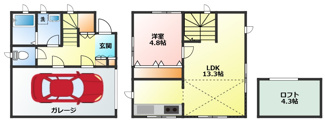【間取り】 | ＲＡＫＵＲＡＫＵ　ＧＡＲＡＧＥ　１