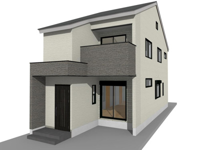 【外観パース】 | 北白川伊織町　新築戸建〇2024年8月完成予定〇