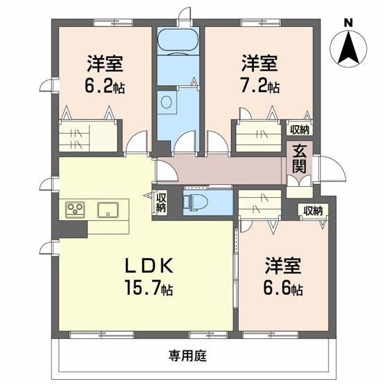 【間取り】 | ショーンはなみずき Ａ棟
