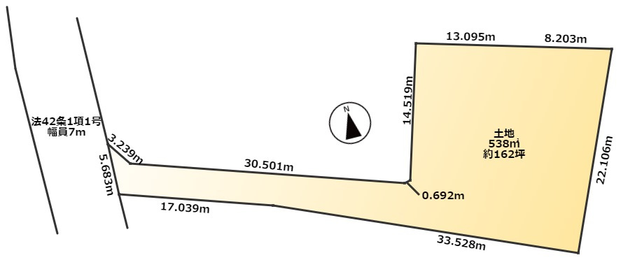 吉田土地　約162坪の土地図