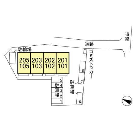 中川レジデンスⅡの区画図