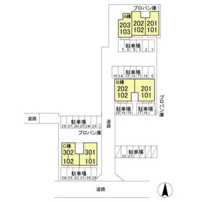 【区画図】 | セジュール松本 Ａ