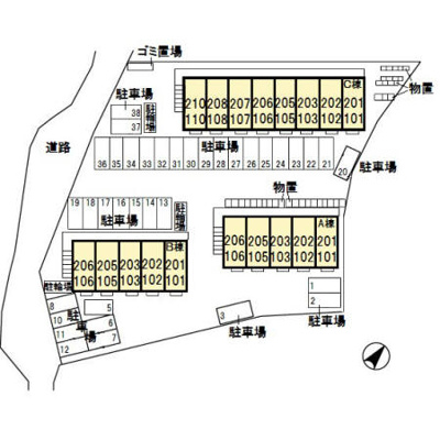 【区画図】 | プレジール松原 Ｂ